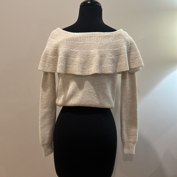 Ivory Kimchi Blue Sweater with Ruffle Collar - Picture 8 of 11